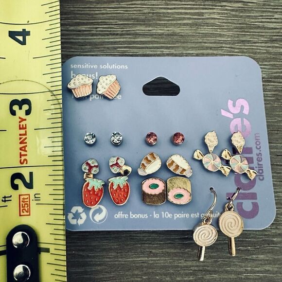 10 Pairs Claire’s Candy Sweet Themed Earrings - Picture 2 of 4